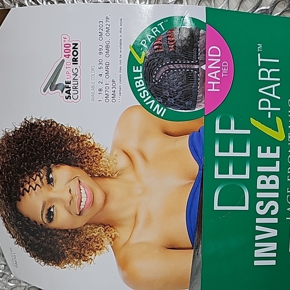 Lace Front Kinky Curly Wig Invisible L-Part Color‎ OM701